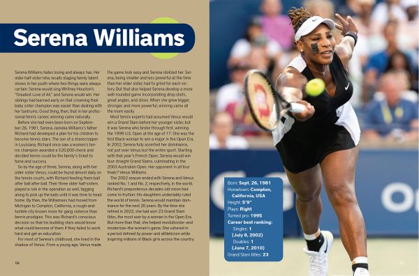 Book cover of Stars of World Tennis, with tennis players Coco Gauff and Novak Djokovic in action on the court. Published by Abbeville Press.