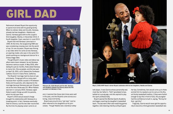 Book cover of Kobe Bryant, featuring the American basketball shooting guard in action on the court for the LA Lakers. Published by Abbeville Press.