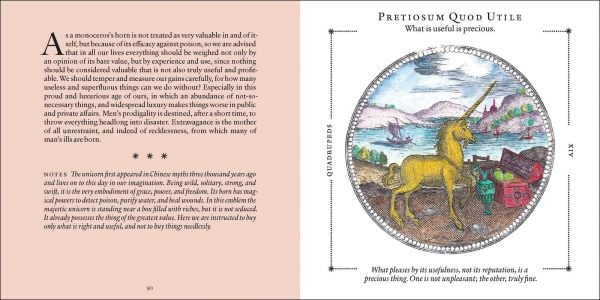 Book cover of Symbolorum: The Secret Wisdom of Emblems; featuring a hand holding a large pine cone. Published by Abbeville Press.