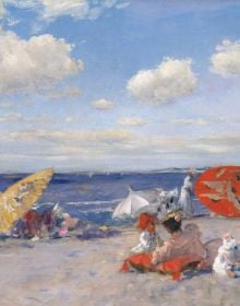 Notecard box of The Impressionists Outdoors, with an impressionist painting by Claude Monet titled View of Vetheuil, 1880. Published by Abbeville Press.
