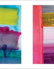 Book cover of Ptolemy Mann's Thread Painting, with a brightly colored artwork. Published by Hurtwood Press Ltd.