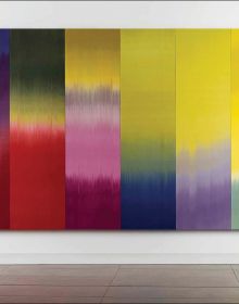 Book cover of Ptolemy Mann's Thread Painting, with a brightly colored artwork. Published by Hurtwood Press Ltd.