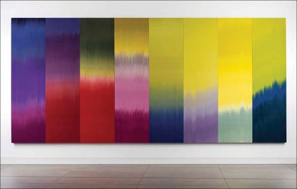 Book cover of Ptolemy Mann's Thread Painting, with a brightly colored artwork. Published by Hurtwood Press Ltd.