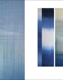 Book cover of Ptolemy Mann's Thread Painting, with a brightly colored artwork. Published by Hurtwood Press Ltd.