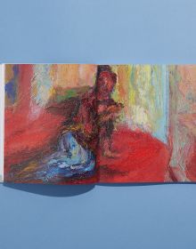Book cover of Jai Chuhan's Small Paintings, with a lone figure sitting on edge of bed. Published by Hurtwood Press Ltd.