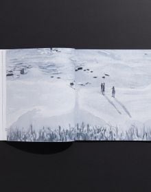 Book cover of Marguerite Horner's Numinous, with watercolor of seascape with figure on paddleboard. Published by Hurtwood Press Ltd.
