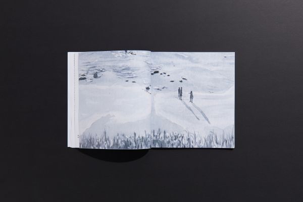 Book cover of Marguerite Horner's Numinous, with watercolor of seascape with figure on paddleboard. Published by Hurtwood Press Ltd.