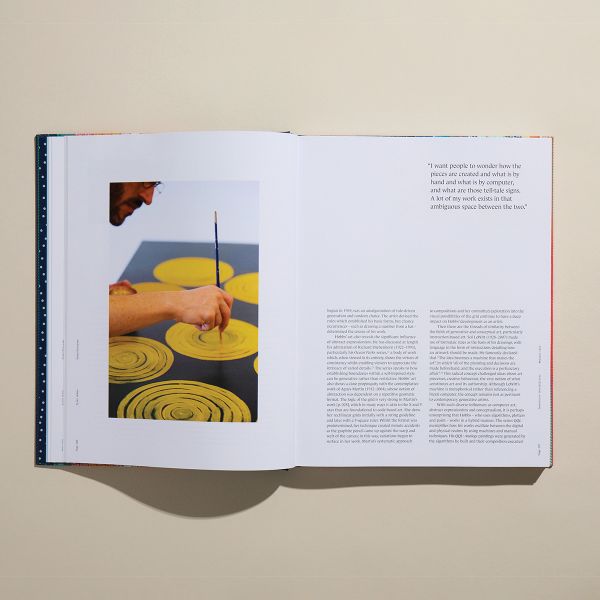 Book cover of Tyler Hobbs: Order/Disorder, with a colorful woven piece. Published by Hurtwood Press Ltd.