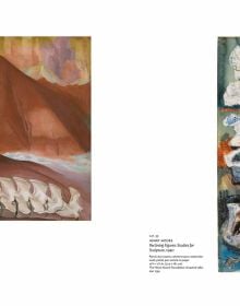 Book cover of O'Keeffe & Moore, with a pale sculpture titled 'Reclining Figure: Bone',. Published by Marquand Books.