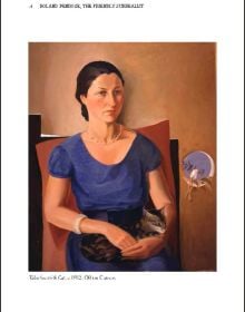 Book cover of Roland Penrose: The Friendly Surrealist; featuring a surrealist painting of female head upside down over a cityscape. Published by Lee Miller Archives.