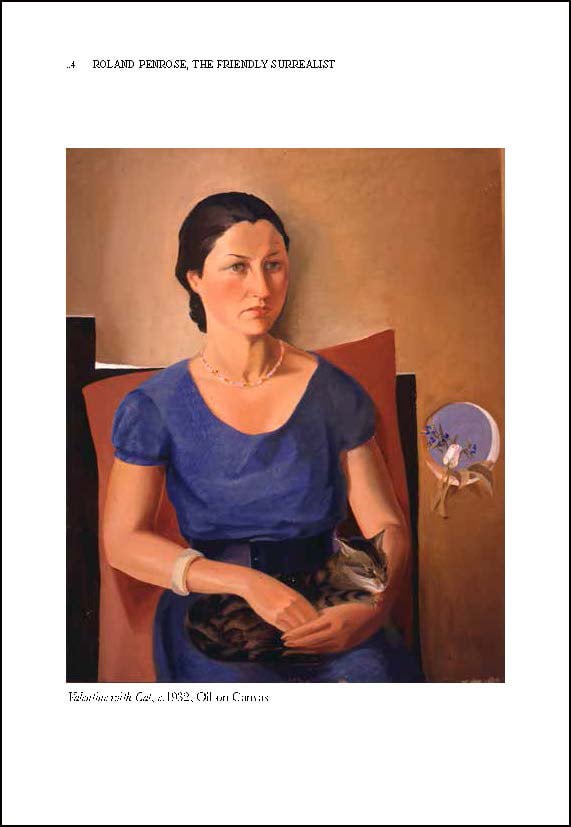 Book cover of Roland Penrose: The Friendly Surrealist; featuring a surrealist painting of female head upside down over a cityscape. Published by Lee Miller Archives.