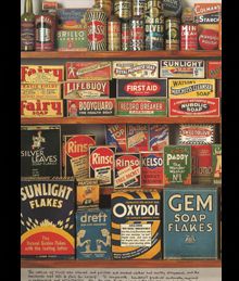 Book cover of The 1930s Scrapbook, with a couple in a boat. Published by The Museum of Brands.