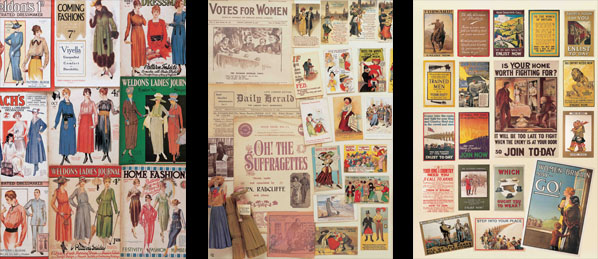 Book cover of The 1910s Scrapbook: The Decade of the Great War, with an army soldier and sailor standing next to gun carriage. Published by The Museum of Brands.