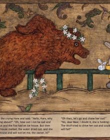 Book cover of Fox and the Hare, with a toy Hare. Published by Rovakada.
