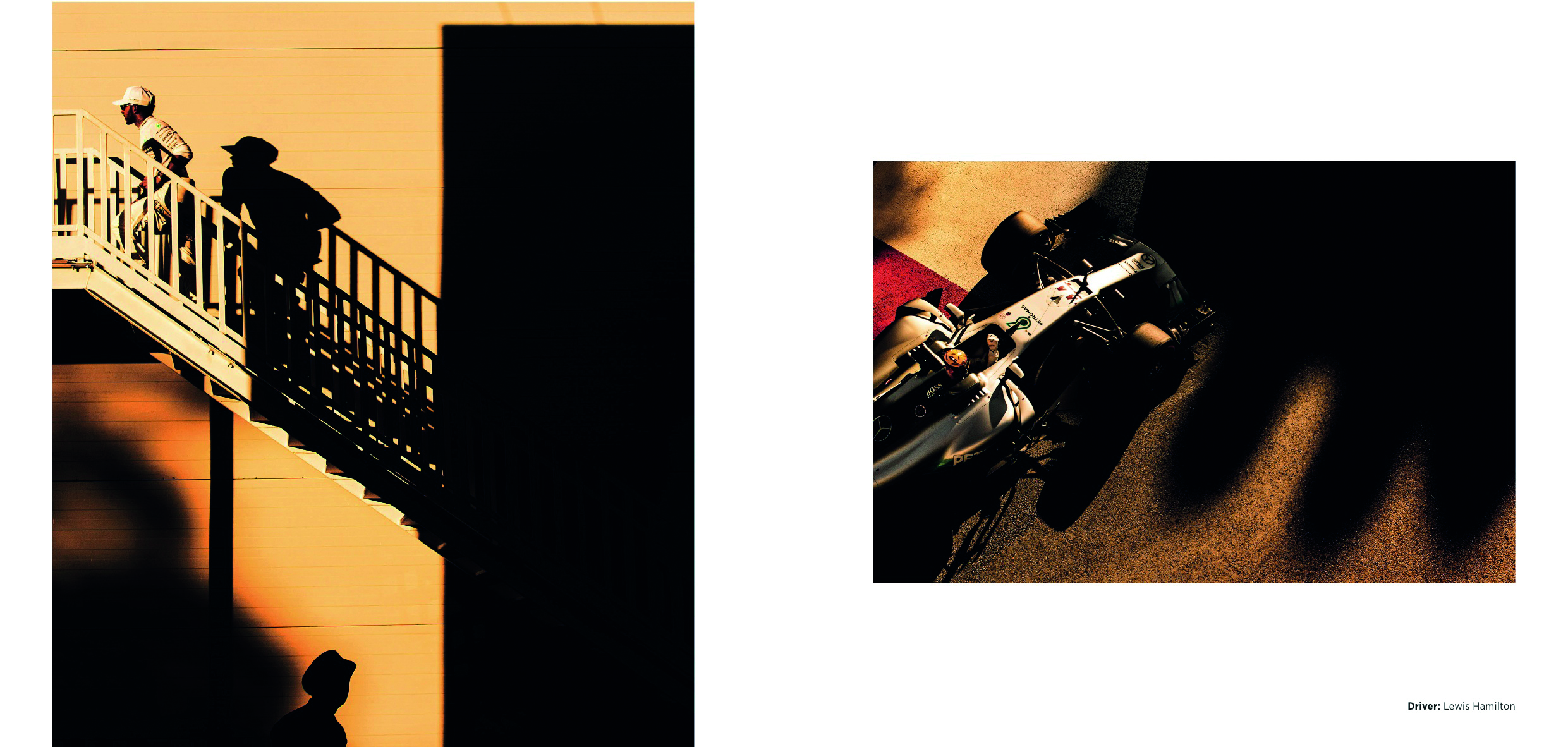 Lewis Hamilton in F1 car 44, on black cover, ART OF THE RACE DARREN HEATH in white font to centre