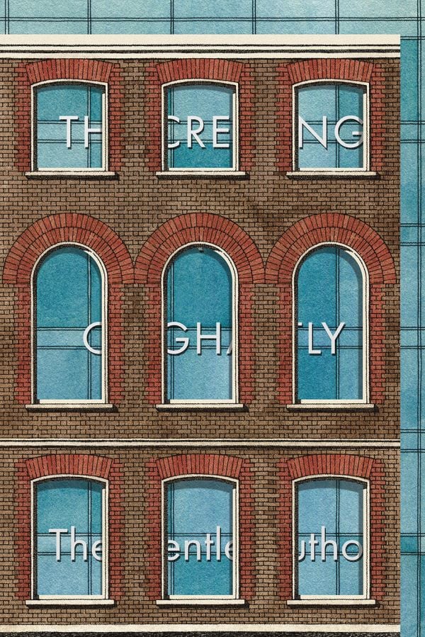 Book cover of The Gentle Author's The Creeping Plague of Ghastly Facadism, with front of brick building with windows. Published by Spitalfields Life Books Ltd.