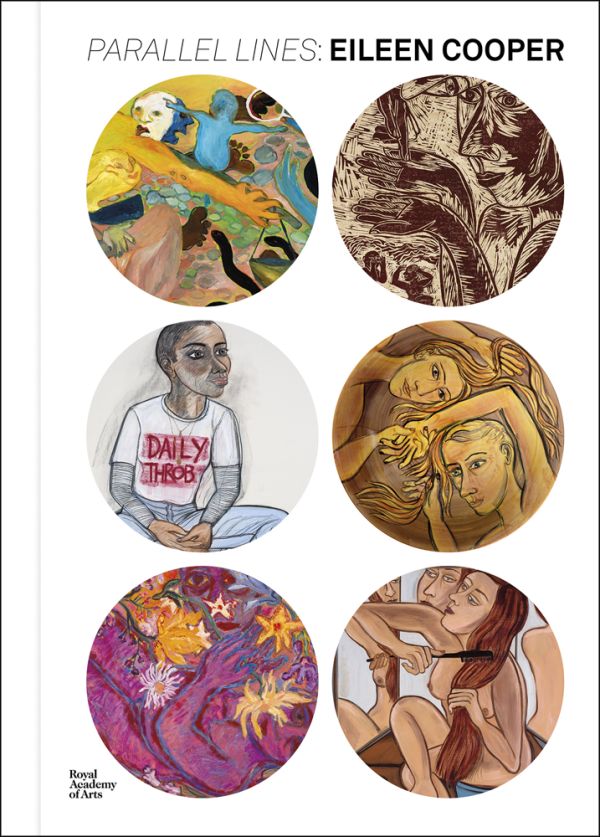 Book cover of Parallel Lines: Eileen Cooper, featuring six details of figurative paintings. Published by Royal Academy of Arts.