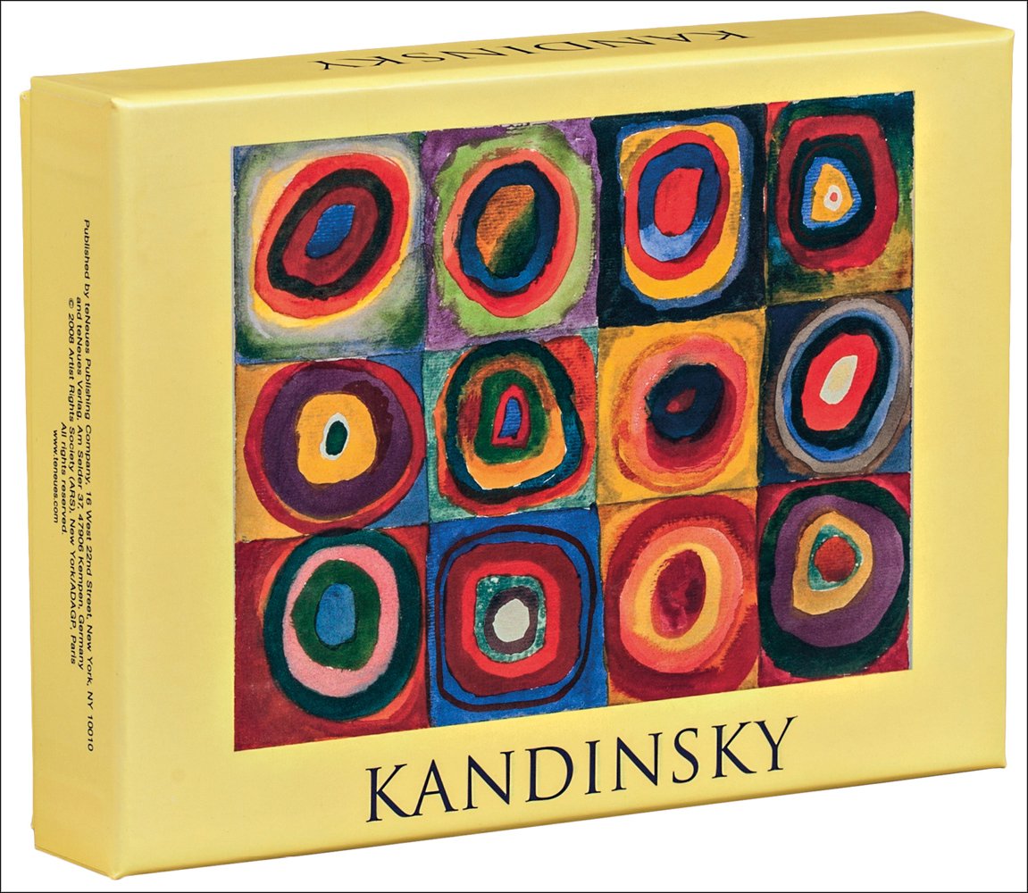 Vasily Kandinsky's Color Study Squares with Concentric Circles, to notecard box, by teNeues stationery.