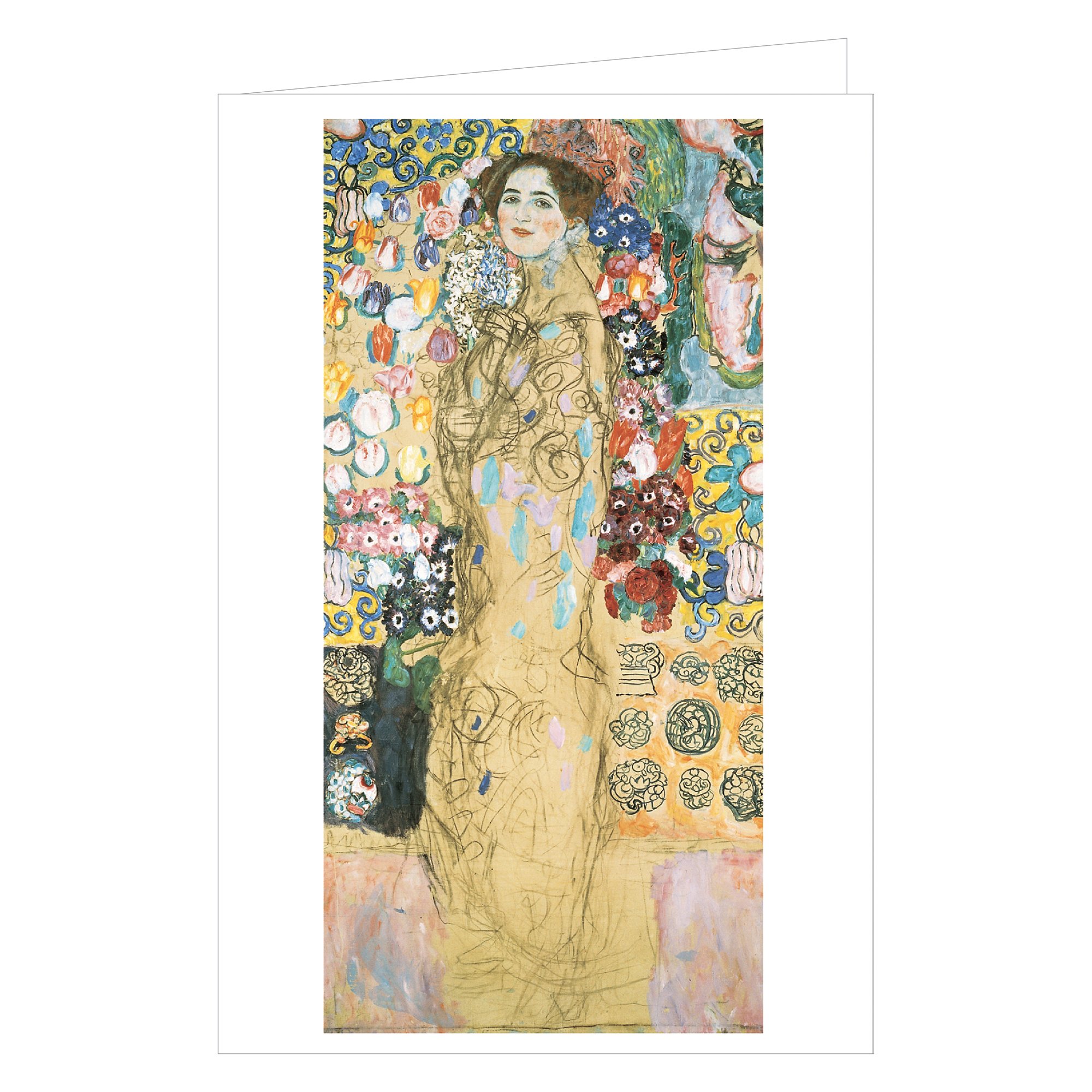 Gustav Klimt's The Kiss' painting on notecard, by teNeues stationery.