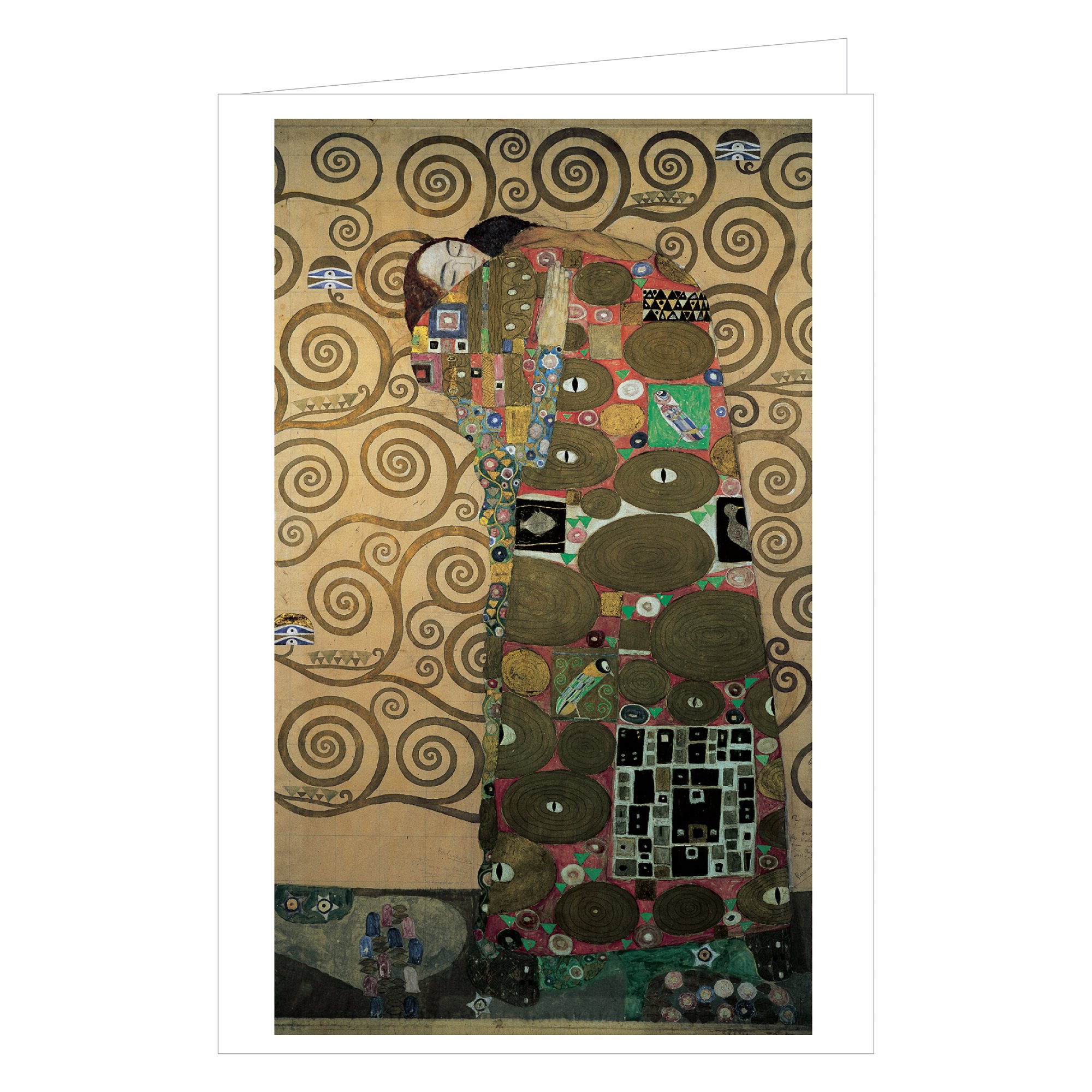 Gustav Klimt's The Kiss' painting on notecard, by teNeues stationery.