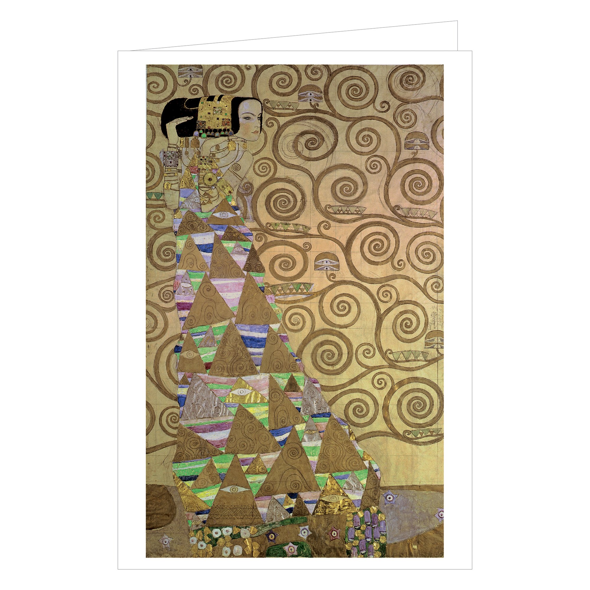 Gustav Klimt's The Kiss' painting on notecard, by teNeues stationery.