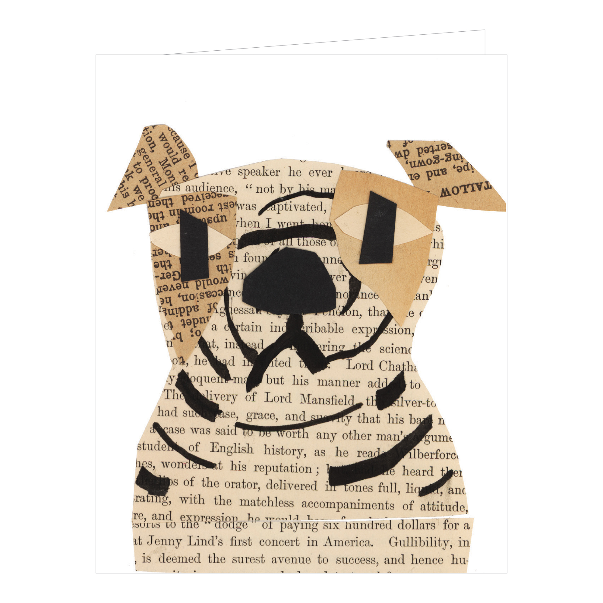 Collage of Dalmatian dog, by Denise Fiedler, to notecard box, by teNeues stationery.