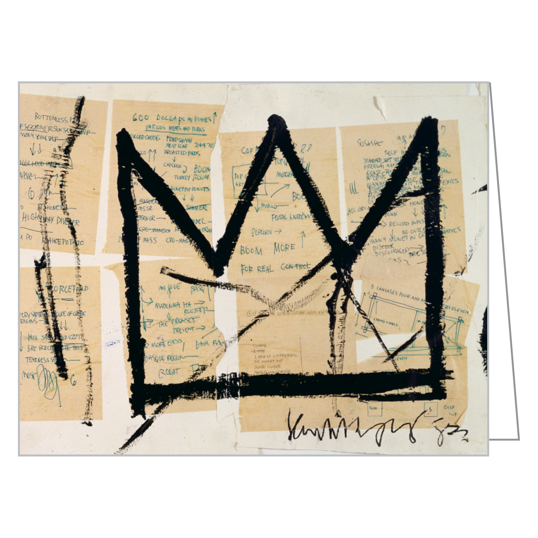 Jean-Michel Basquiat's 1983 'Crown' painting, to notecard box, by teNeues stationery.