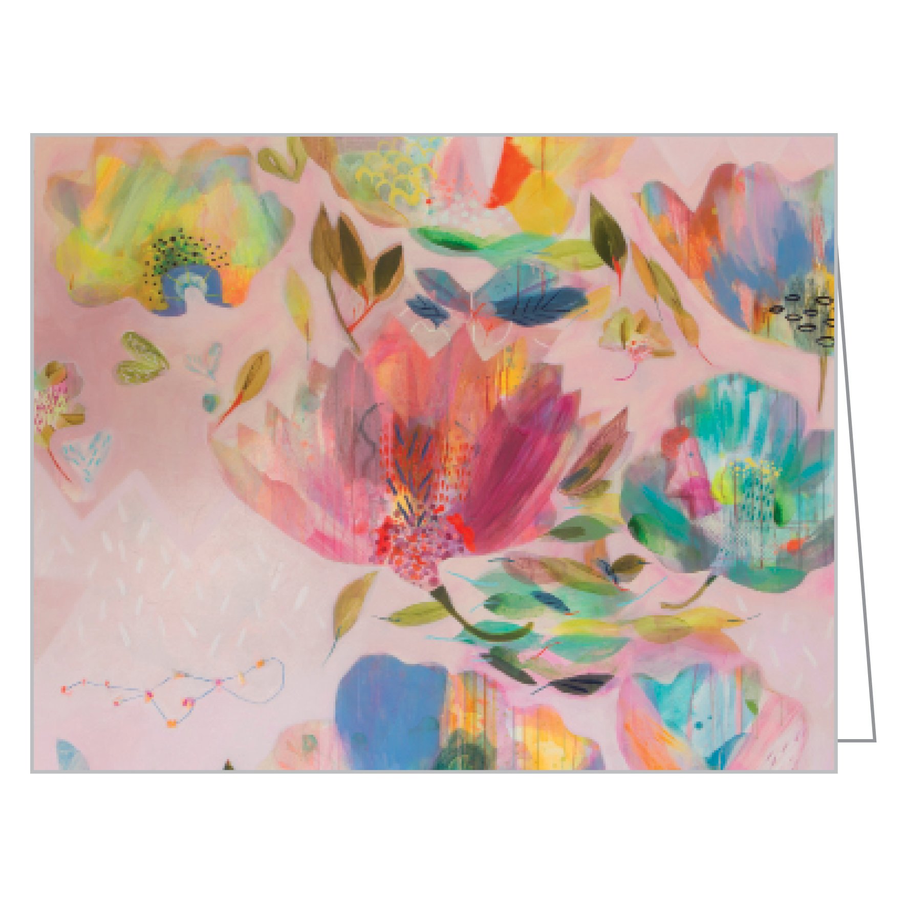 Floral painting 'Halcyon Garden' by Becky Blair, on notecard box, by teNeues stationery.