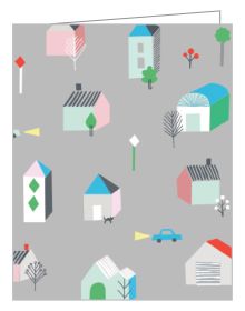 teNeues 'House and Harmony' stationery notecard box, house illustrations by Amy van Luijk to cover.