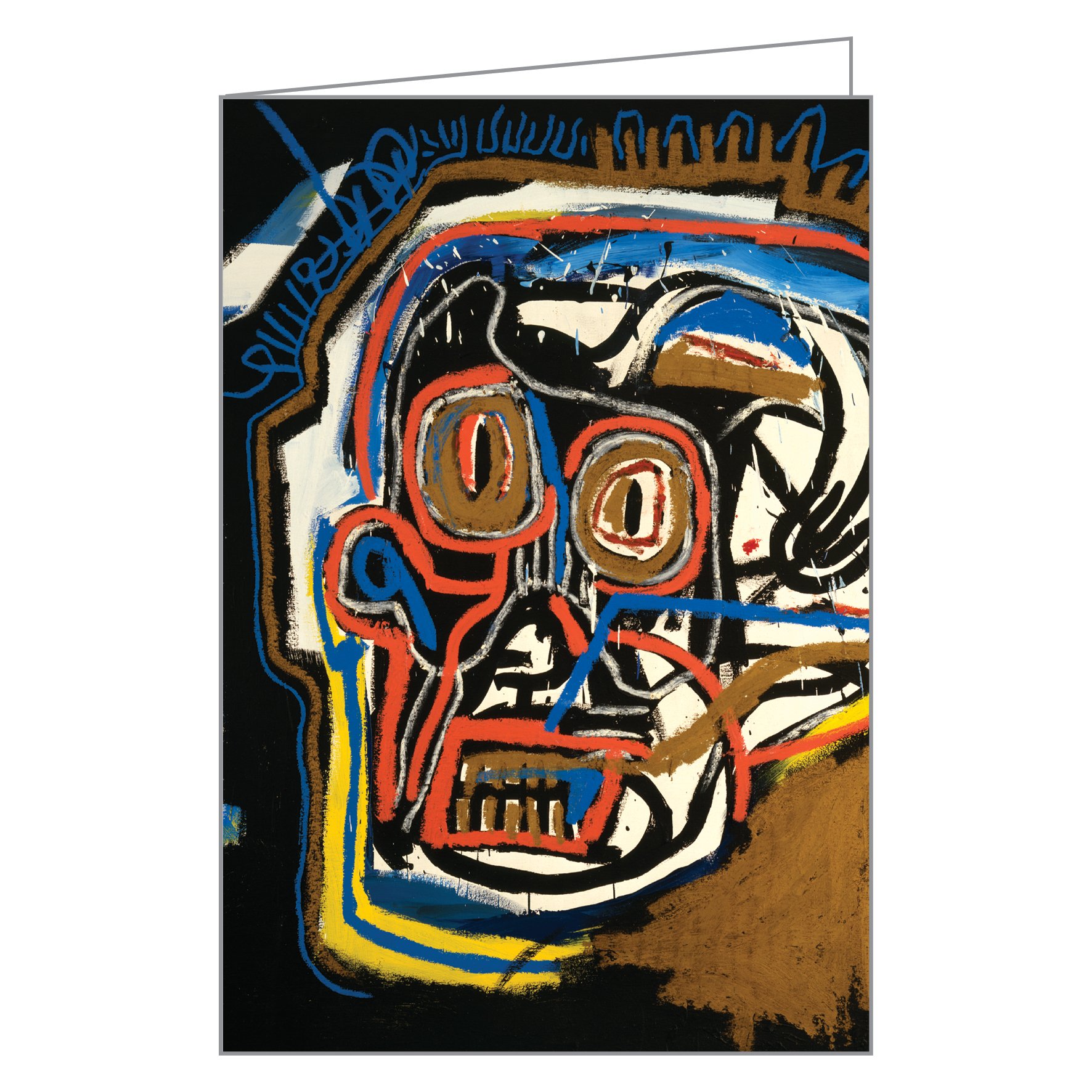 Graffiti style painting 'Bird on Money' by Jean-Michel Basquiat, to cover of notecard box, by teNeues stationery.