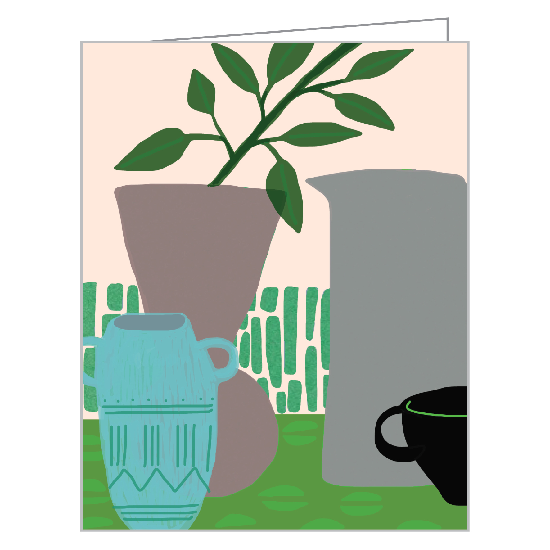 Anne Bentley's cream jug with lemon fruit foliage, on notecard box, by teNeues Stationery.