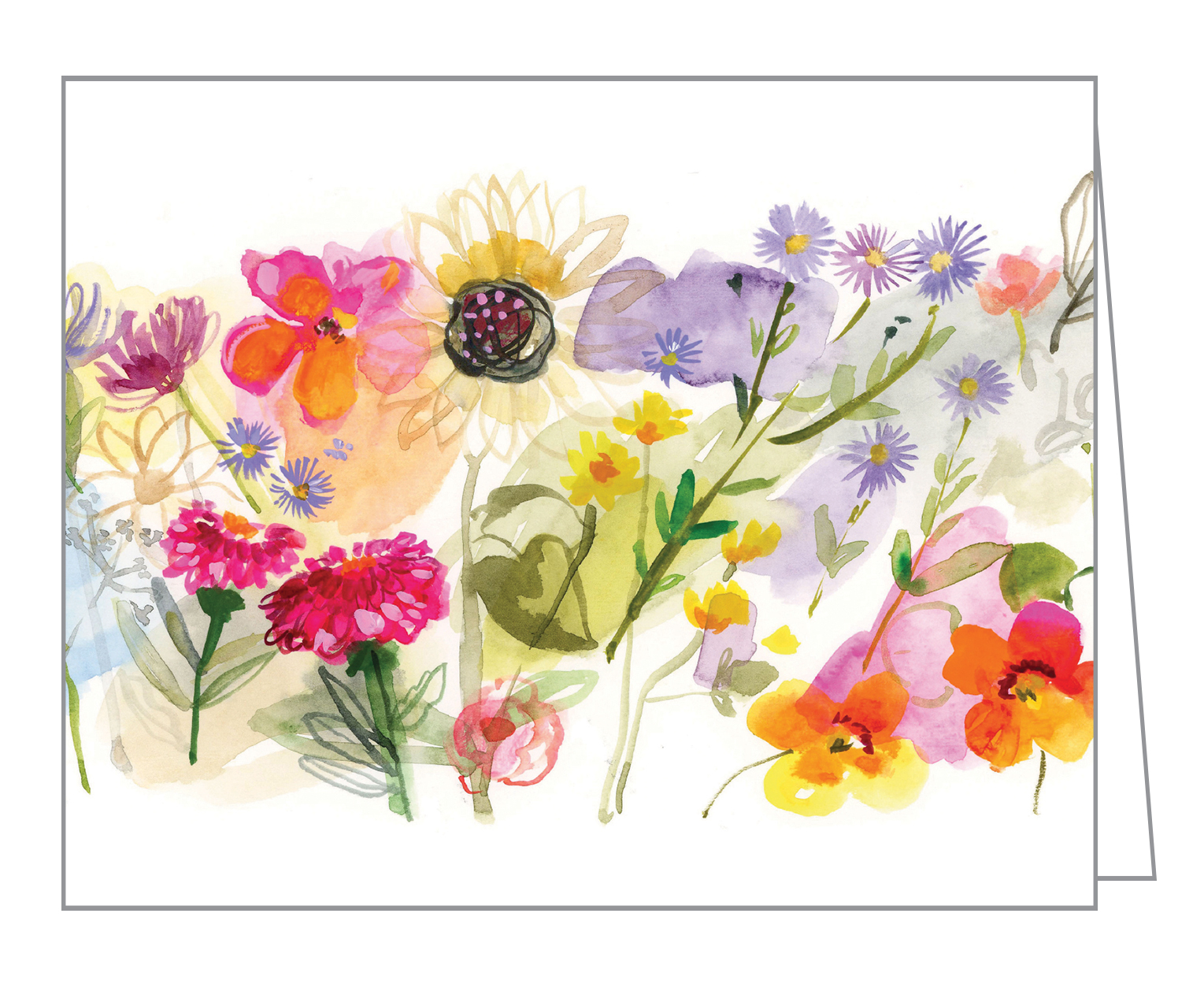 Jennifer Orkin's watercolours of meadow flowers and foliage, on notecard box, by teNeues stationery.