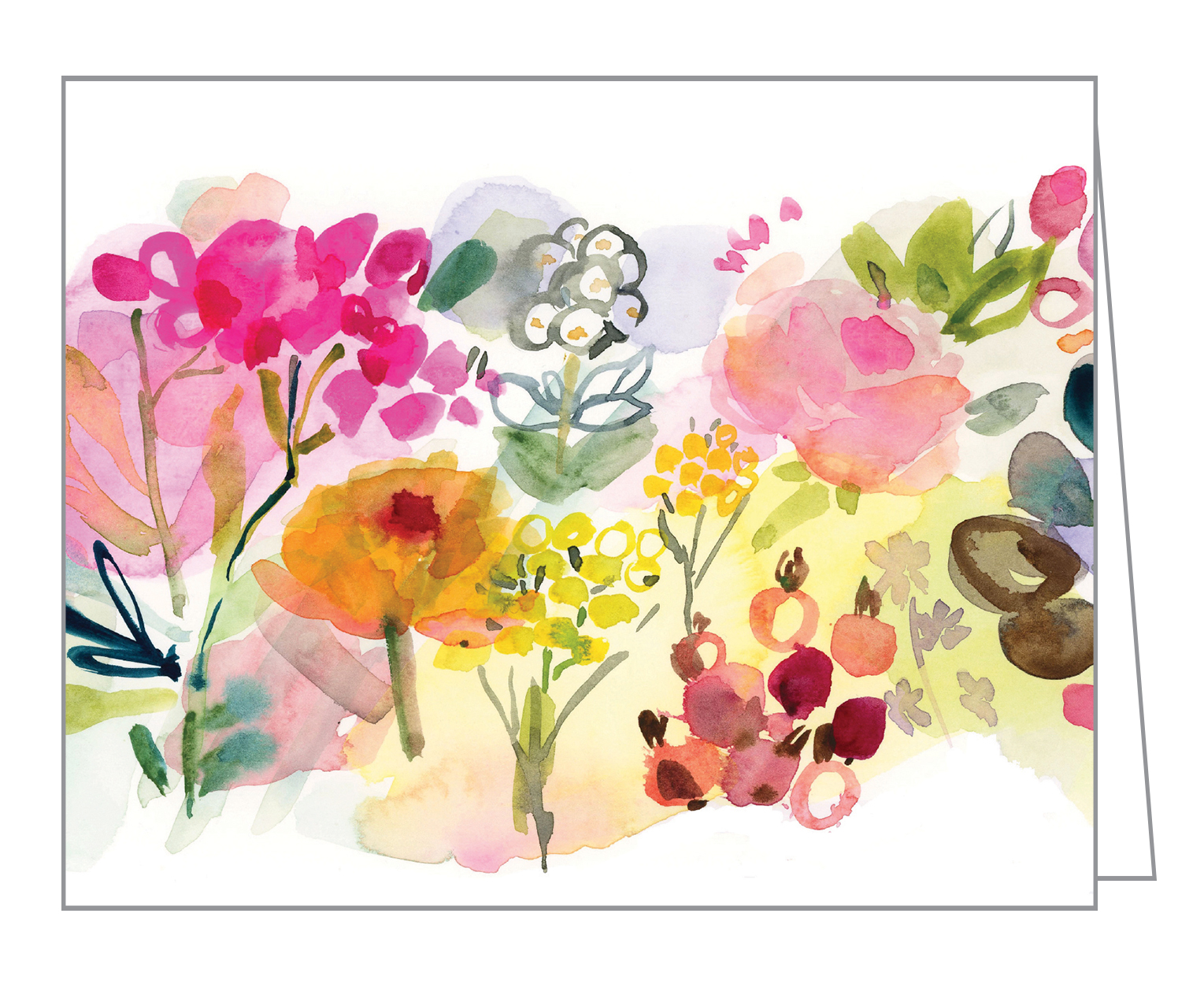 Jennifer Orkin's watercolours of meadow flowers and foliage, on notecard box, by teNeues stationery.