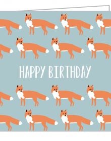 Foxy Birthday Mini FlipTop Notecard Box