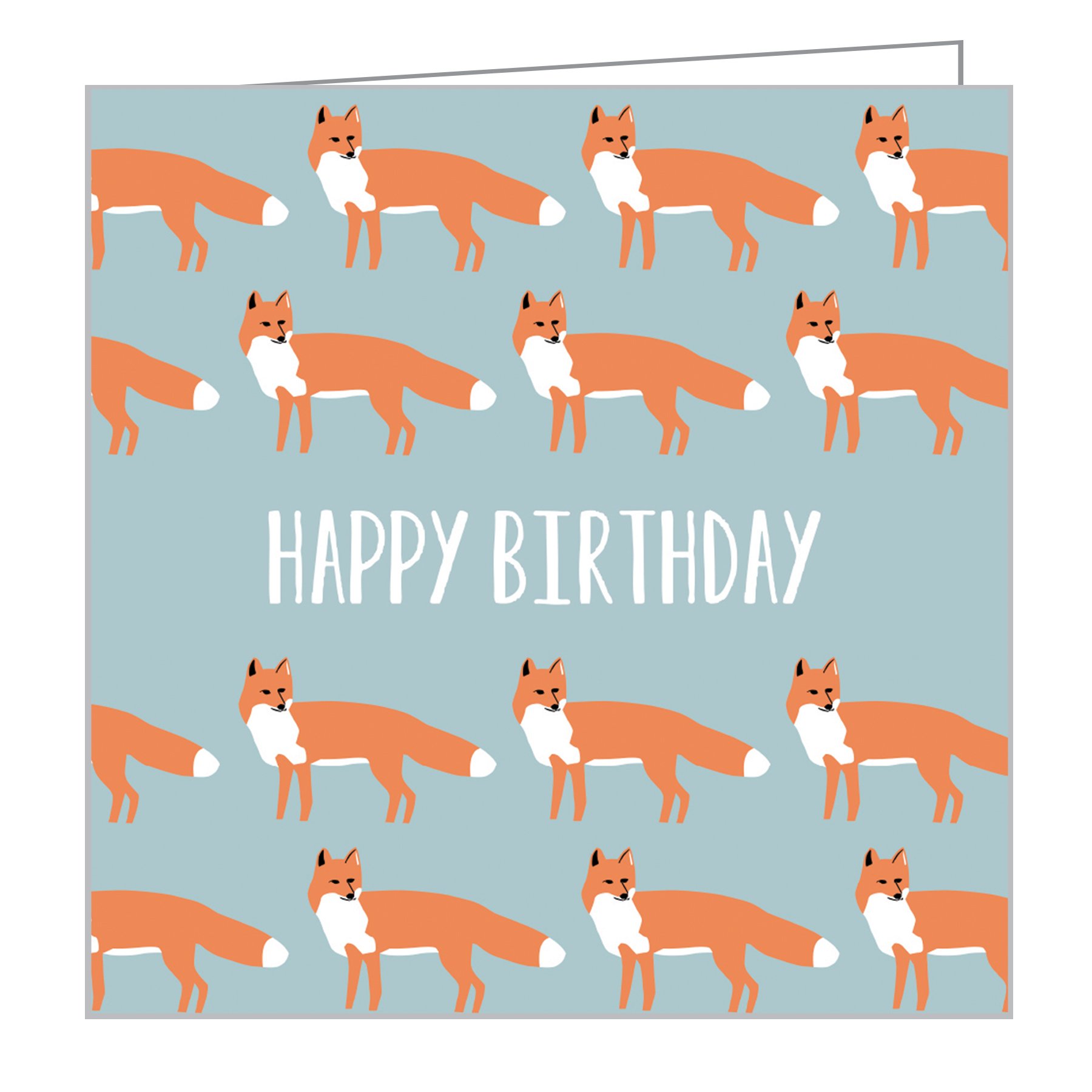 Ampersand's orange fox design, to 'Happy Birthday' notecard box, by teNeues Stationery.