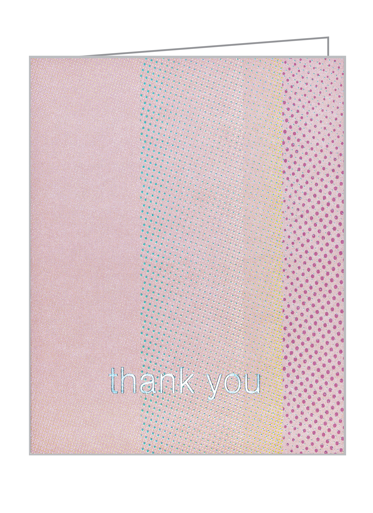 Studio Proba’s pastel pink metallic design, on 'thank you' notecard, teNeues Stationery.