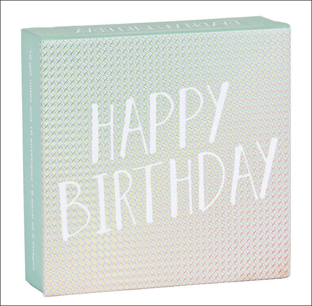 Studio Proba’s metallic design on 'Happy Birthday' notecard, by teNeues Stationery.