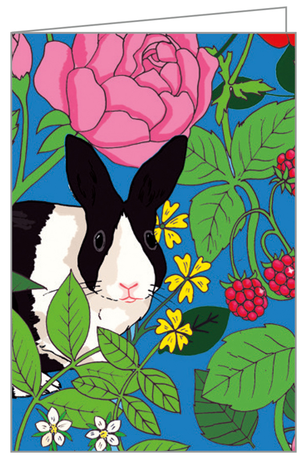 Karen Mabon's colourful garden gnome design, on notecard box, by teNeues Stationery.
