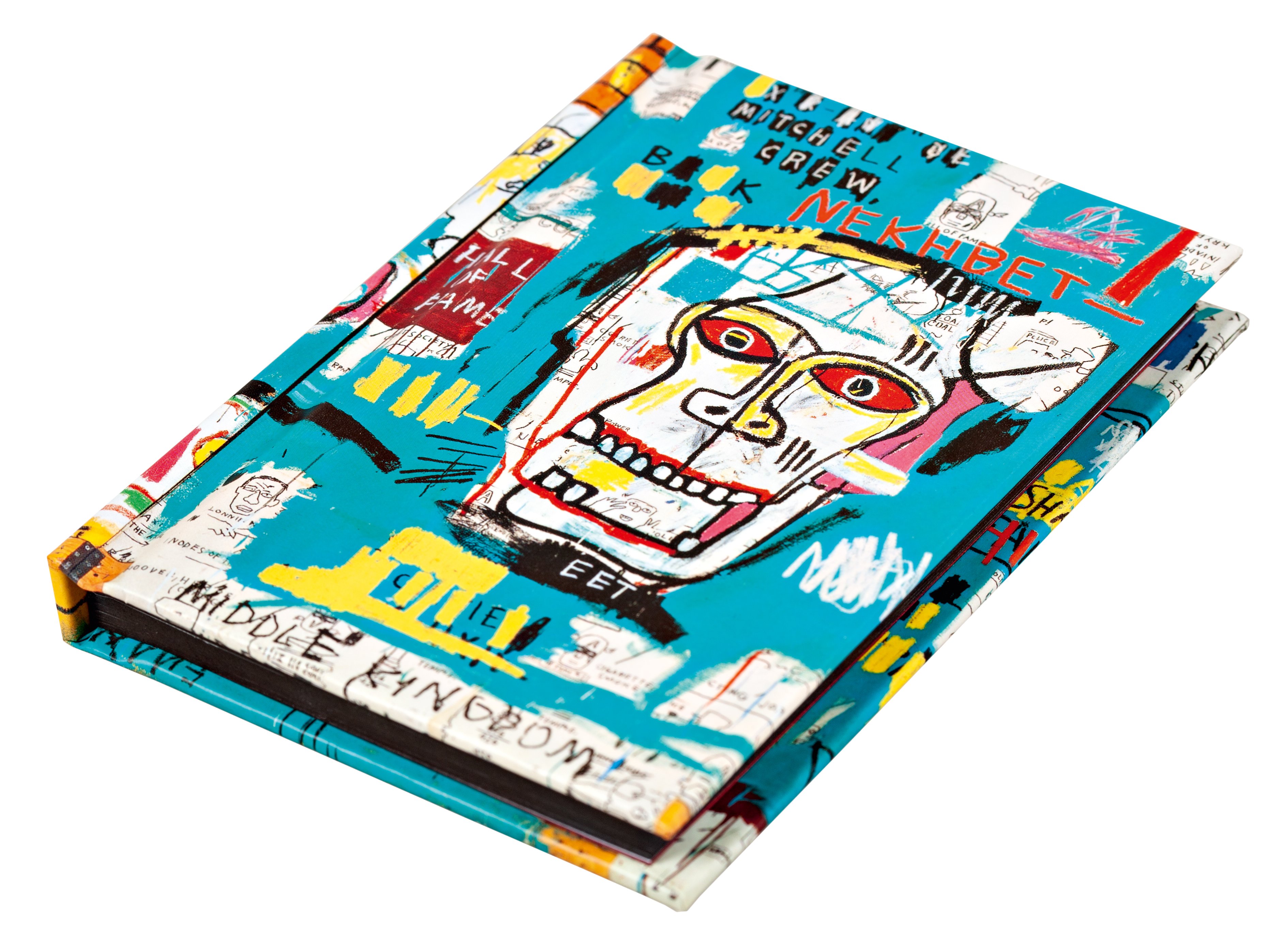 Graffiti artwork 'Skulls (Mitchell Crew)' by Jean-Michel Basquiat, to notebook cover, by teNeues stationery.