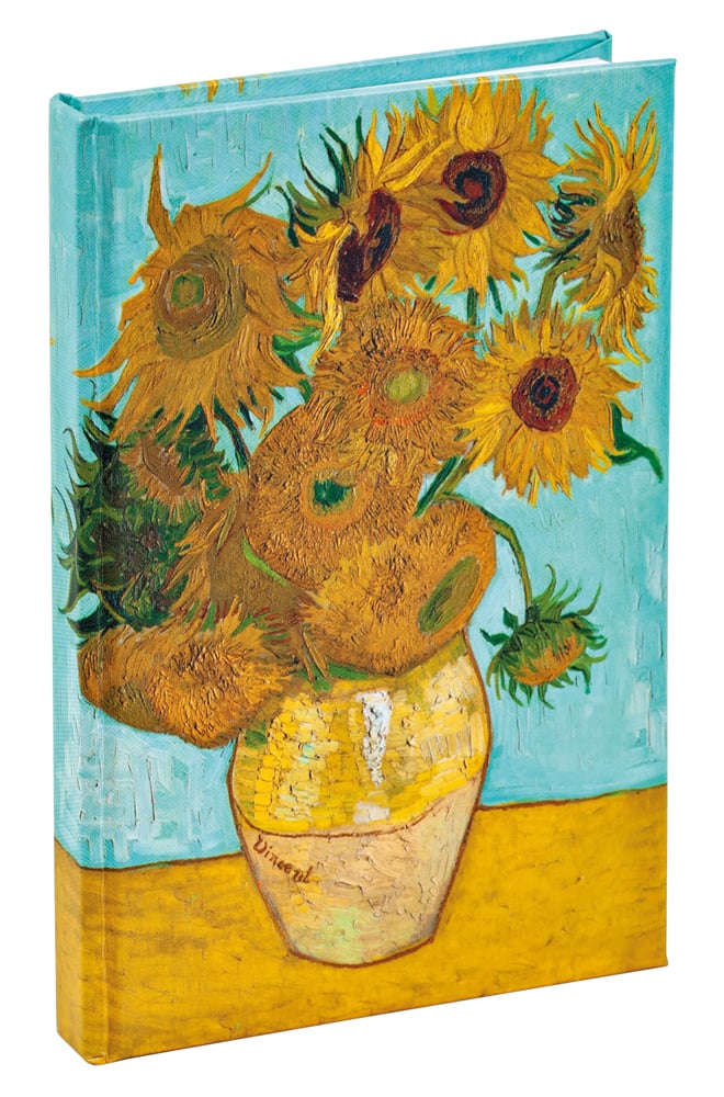 Vincent Van Gogh's 'Sunflowers' to cover of notebook, by teNeues stationery.