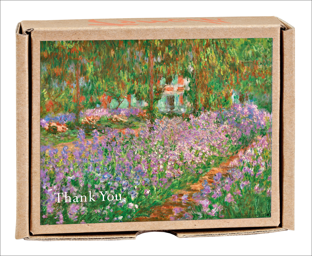 Claude Monet's painting 'The Artist's Garden at Giverny', on notecard box, by teNeues' Stationery.