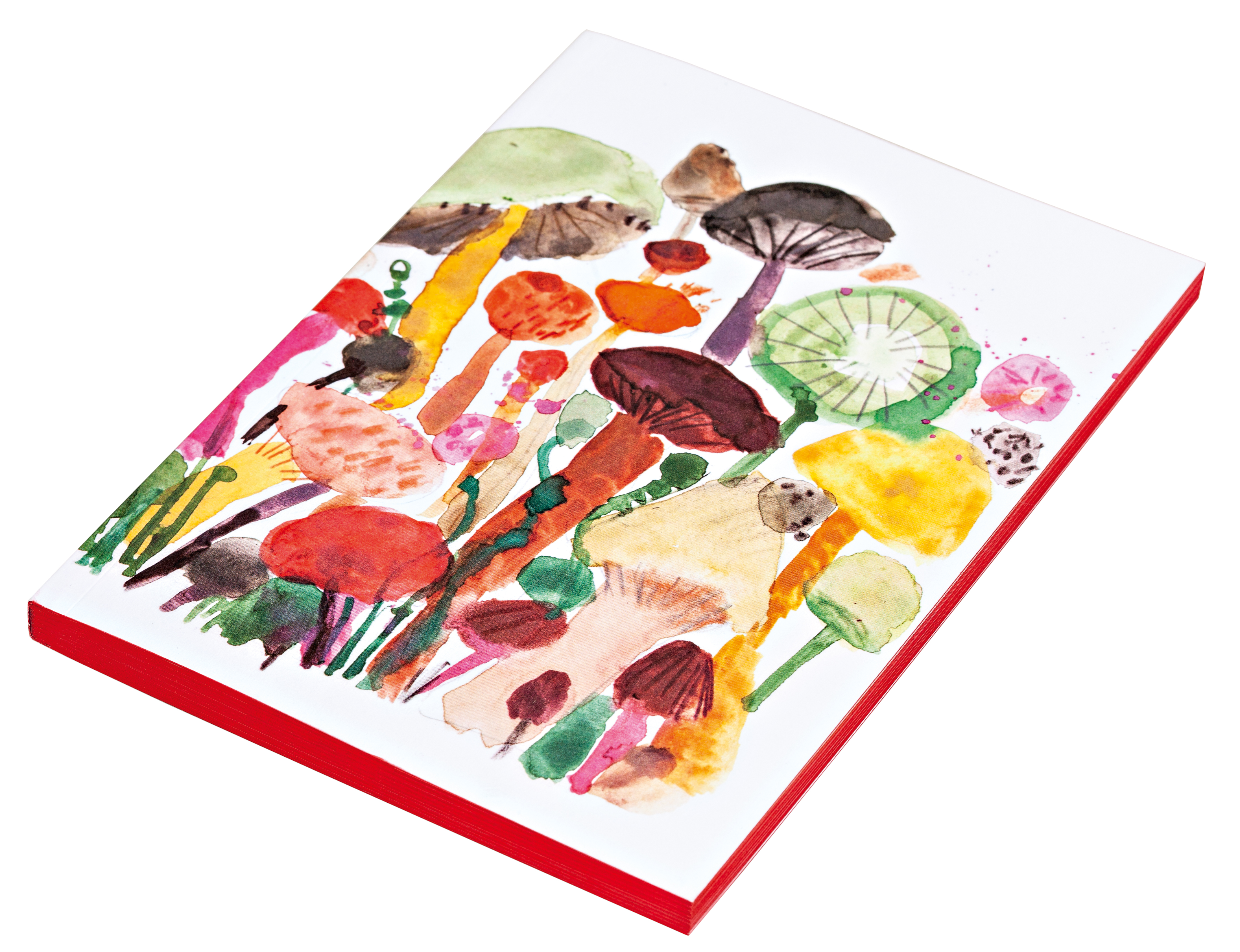 Maria Carluccio's watercolour mushroom design, to notebook cover, by teNeues Stationery.