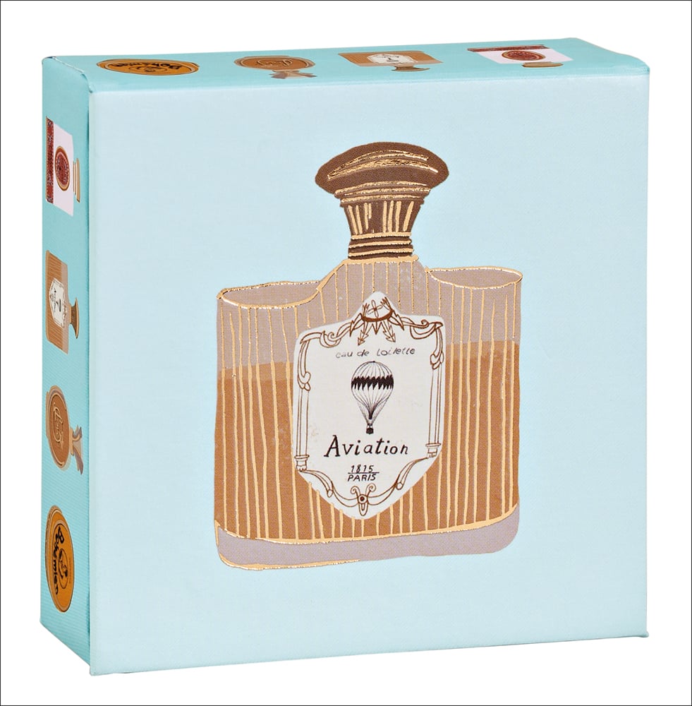 Anisa Makhoul's Belle Époque design with perfume bottle, to notecard box, by teNeues Stationery.