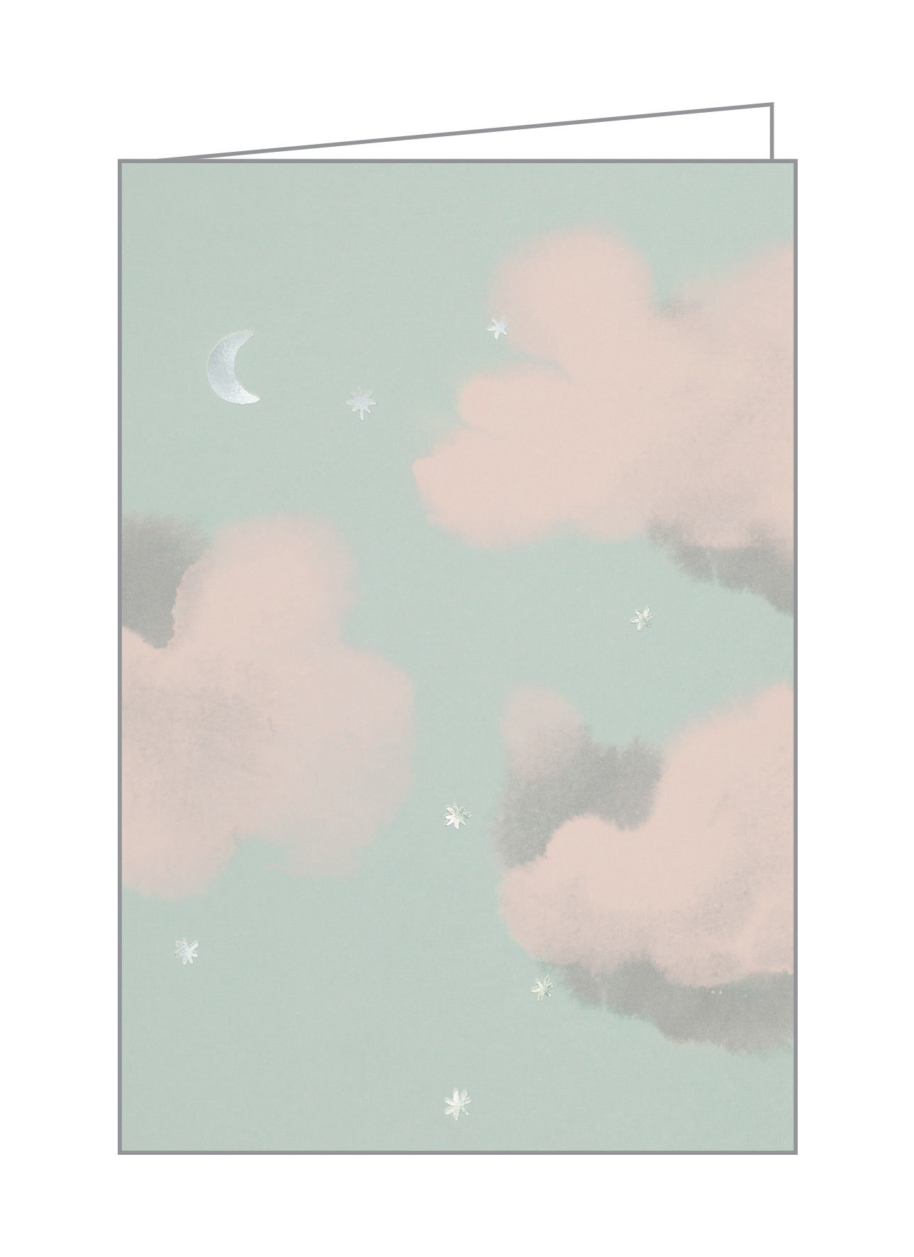 Dreamy powdery sky with pink clouds by Amy van Luijk, on notecard, by teNeues stationery.