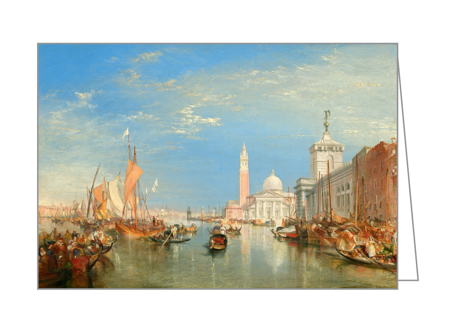 J.M.W Turner's painting, Venice The Dogana and San Giorgio Maggiore, to cover of notecard box, by teNeues stationery.