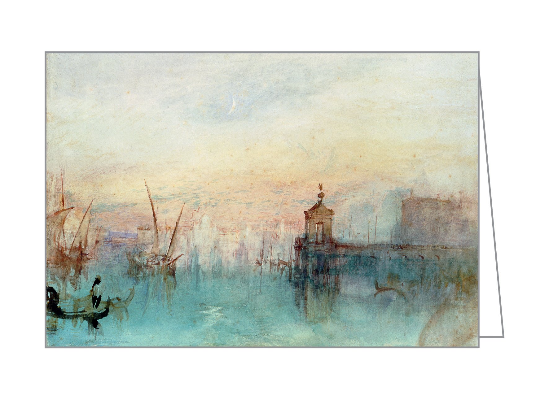 J.M.W Turner's painting, Venice The Dogana and San Giorgio Maggiore, to cover of notecard box, by teNeues stationery.