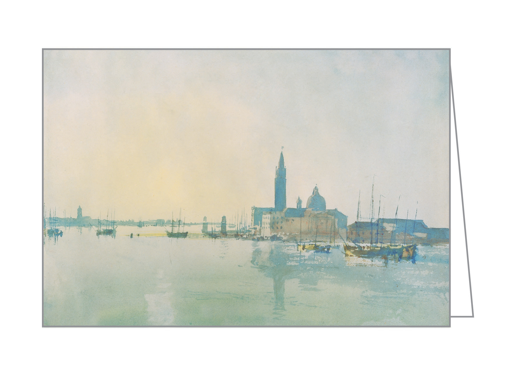 J.M.W Turner's painting, Venice The Dogana and San Giorgio Maggiore, to cover of notecard box, by teNeues stationery.