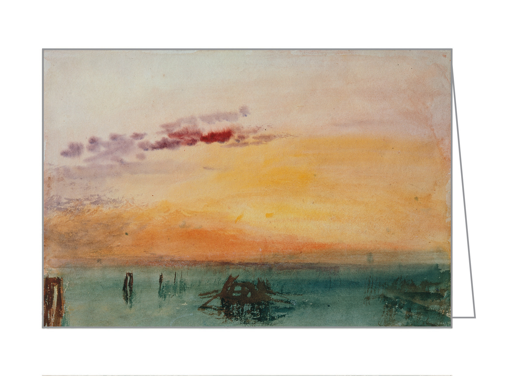 J.M.W Turner's painting, Venice The Dogana and San Giorgio Maggiore, to cover of notecard box, by teNeues stationery.