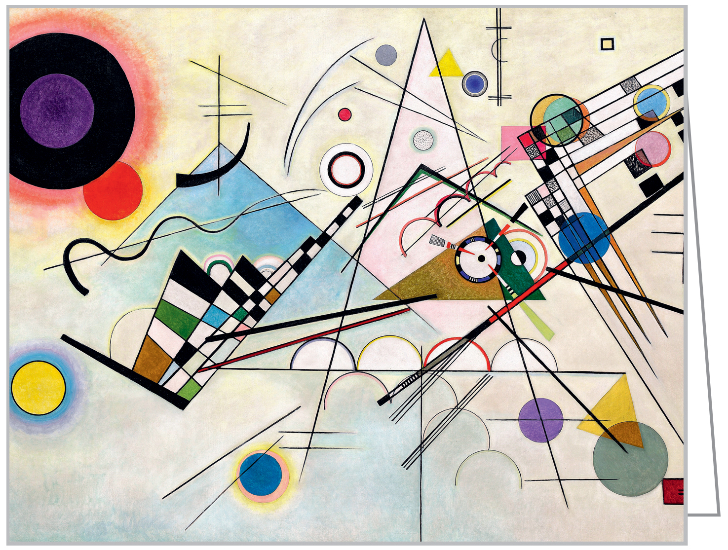 Abstract artist Vasily Kandinsky's 'Composition 8' works to notecard box, by teNeues stationery.