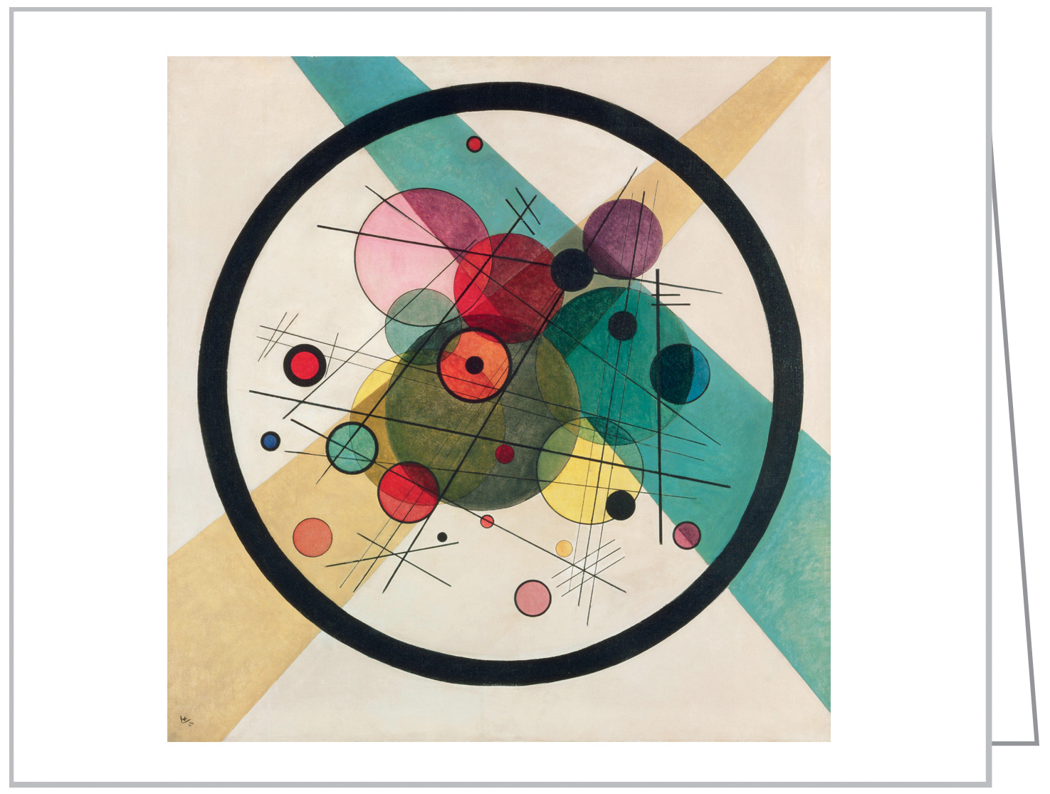 Abstract artist Vasily Kandinsky's 'Composition 8' works to notecard box, by teNeues stationery.